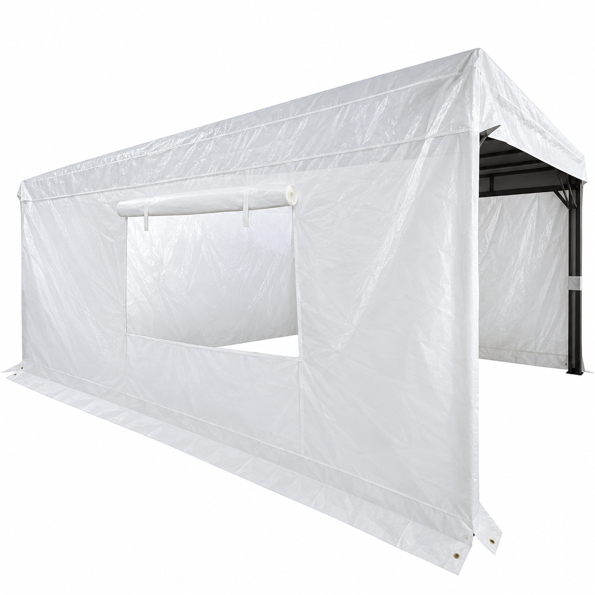 Abri Hivernal pour Abri Soleil Mural, 10' x 12', Avec Porte et Fenêtre, Blanc