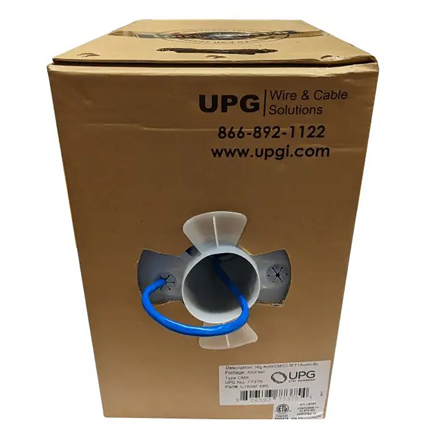 UPG - Câble de Haut-Parleur à 4 Conducteurs, 16AWG, Résistance au Feu CMR, 500 Pieds, Bleu - Simple Boutique