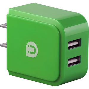 Uber Charge – Chargeur mural 2 ports USB 2.4A - Vert - Simple Boutique