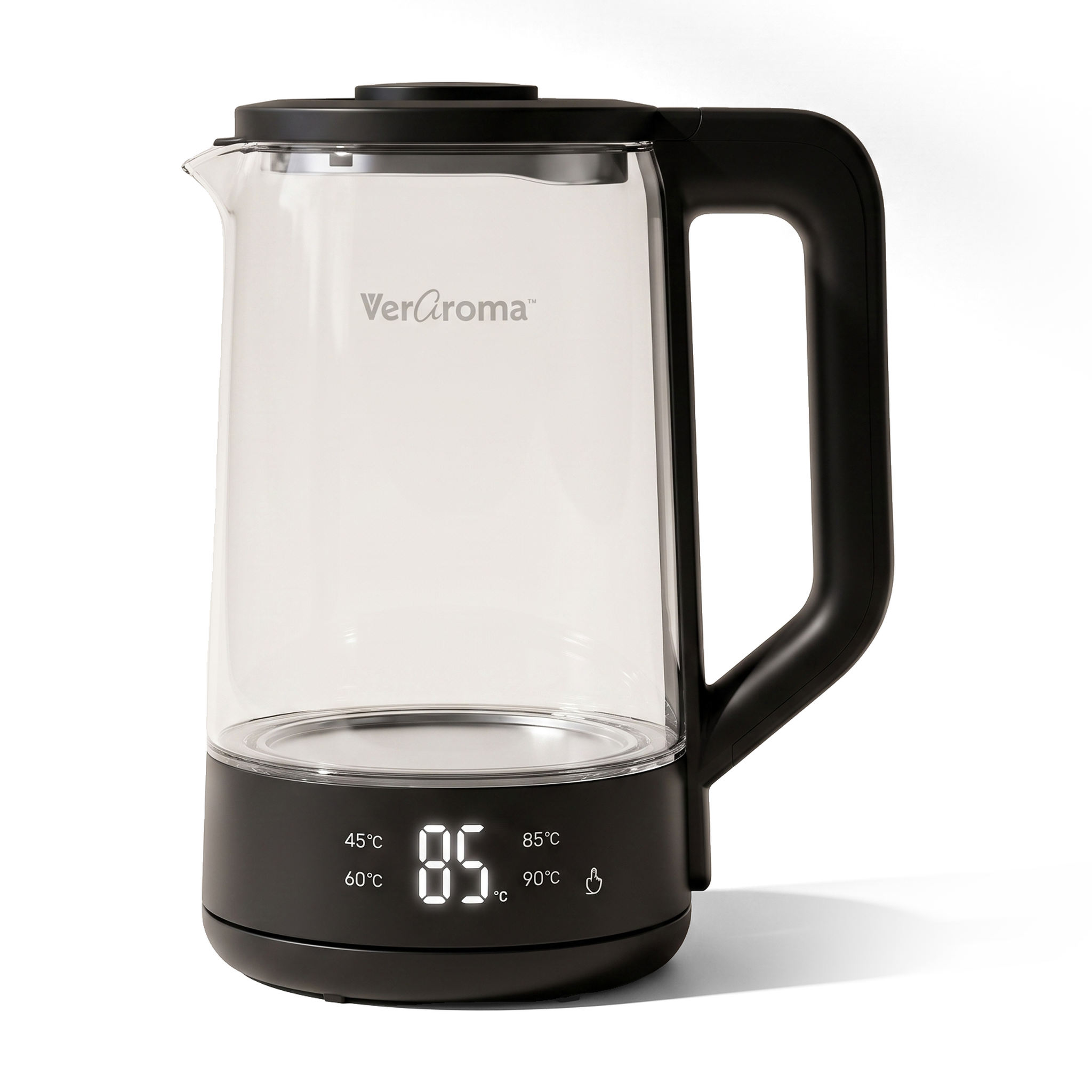 VerAroma Bouilloire électrique intelligente Wi-Fi en verre et acier inoxydable avec indicateurs DEL de température à 4 couleurs, 1,8 L - Simple Boutique