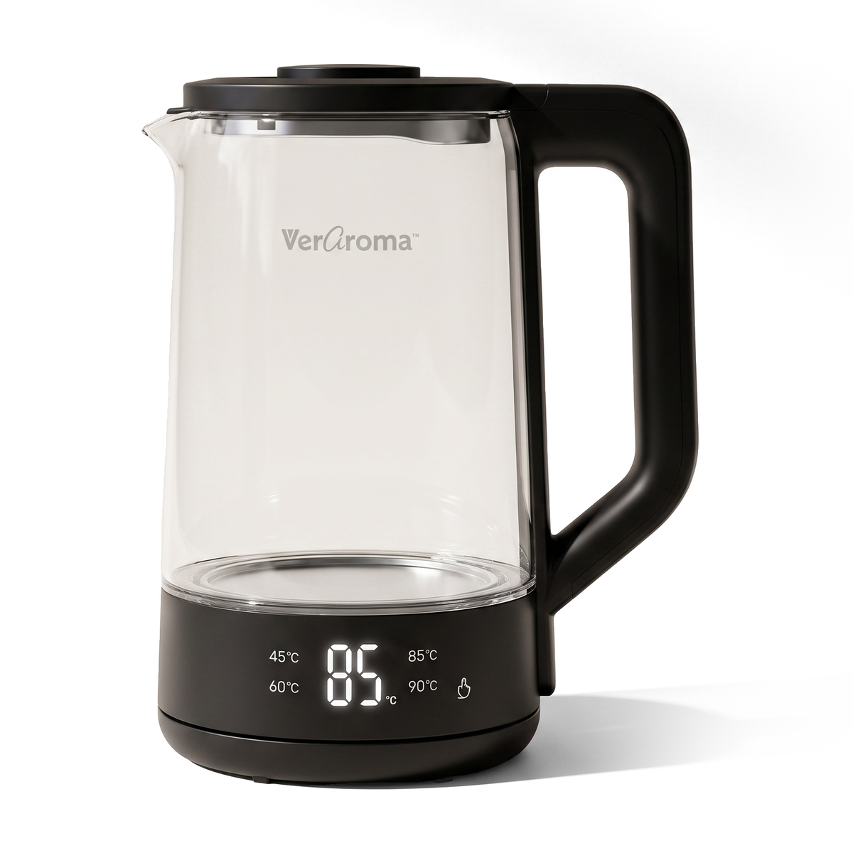 VerAroma Bouilloire électrique intelligente Wi-Fi en verre et acier inoxydable avec indicateurs DEL de température à 4 couleurs, 1,8 L - Simple Boutique