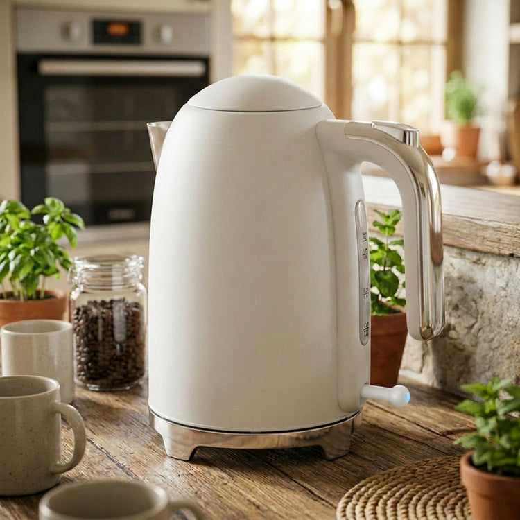 VerAroma Bouilloire électrique mince en acier inoxydable - 1,7 L, blanche - Simple Boutique