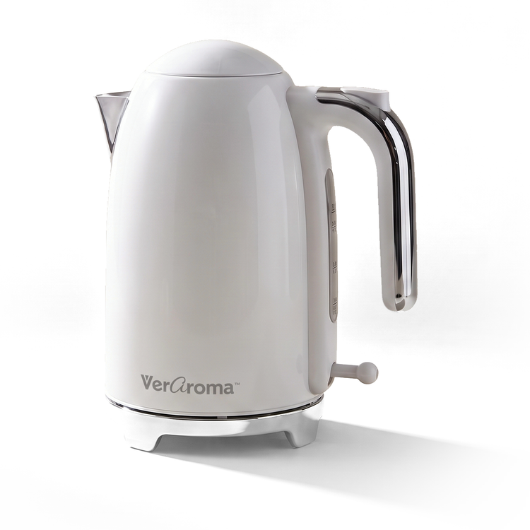VerAroma Bouilloire électrique mince en acier inoxydable - 1,7 L, blanche - Simple Boutique