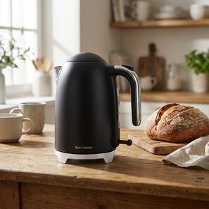 VerAroma Bouilloire électrique mince en acier inoxydable - 1,7 L, noire - Simple Boutique