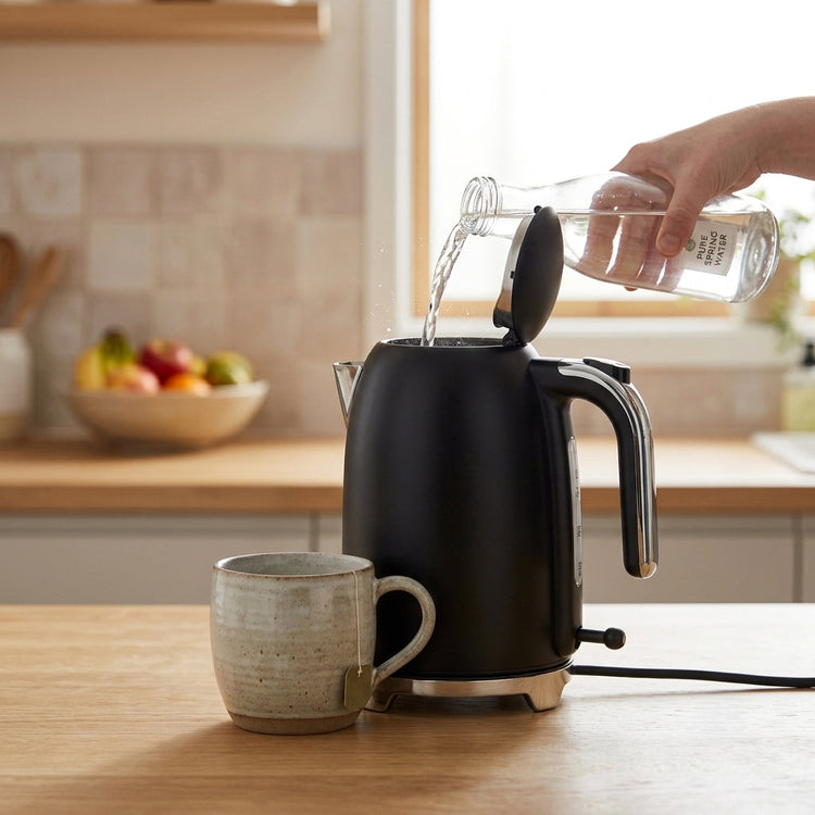 VerAroma Bouilloire électrique mince en acier inoxydable - 1,7 L, noire - Simple Boutique