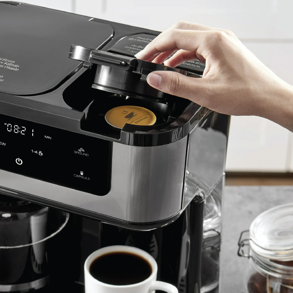 VerAroma Cafetière numérique à double infusion - carafe de 12 tasses et tasse individuelle, 1,8 L - Simple Boutique