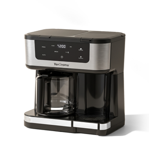 VerAroma Cafetière numérique à double infusion - carafe de 12 tasses et tasse individuelle, 1,8 L - Simple Boutique