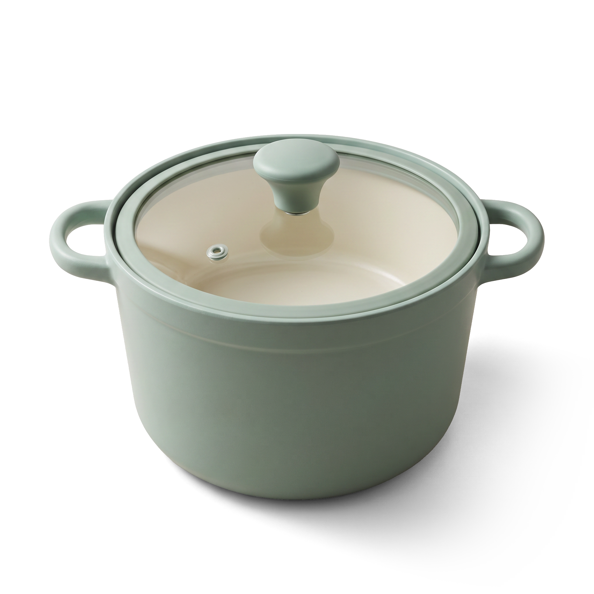 VerAroma Cocotte en aluminium moulé sous pression antiadhésive avec couvercle en verre - 24 cm, 5.4 L - Simple Boutique