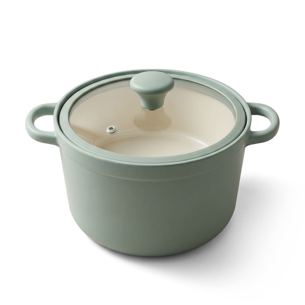 VerAroma Cocotte en aluminium moulé sous pression antiadhésive avec couvercle en verre - 24 cm, 5.4 L - Simple Boutique