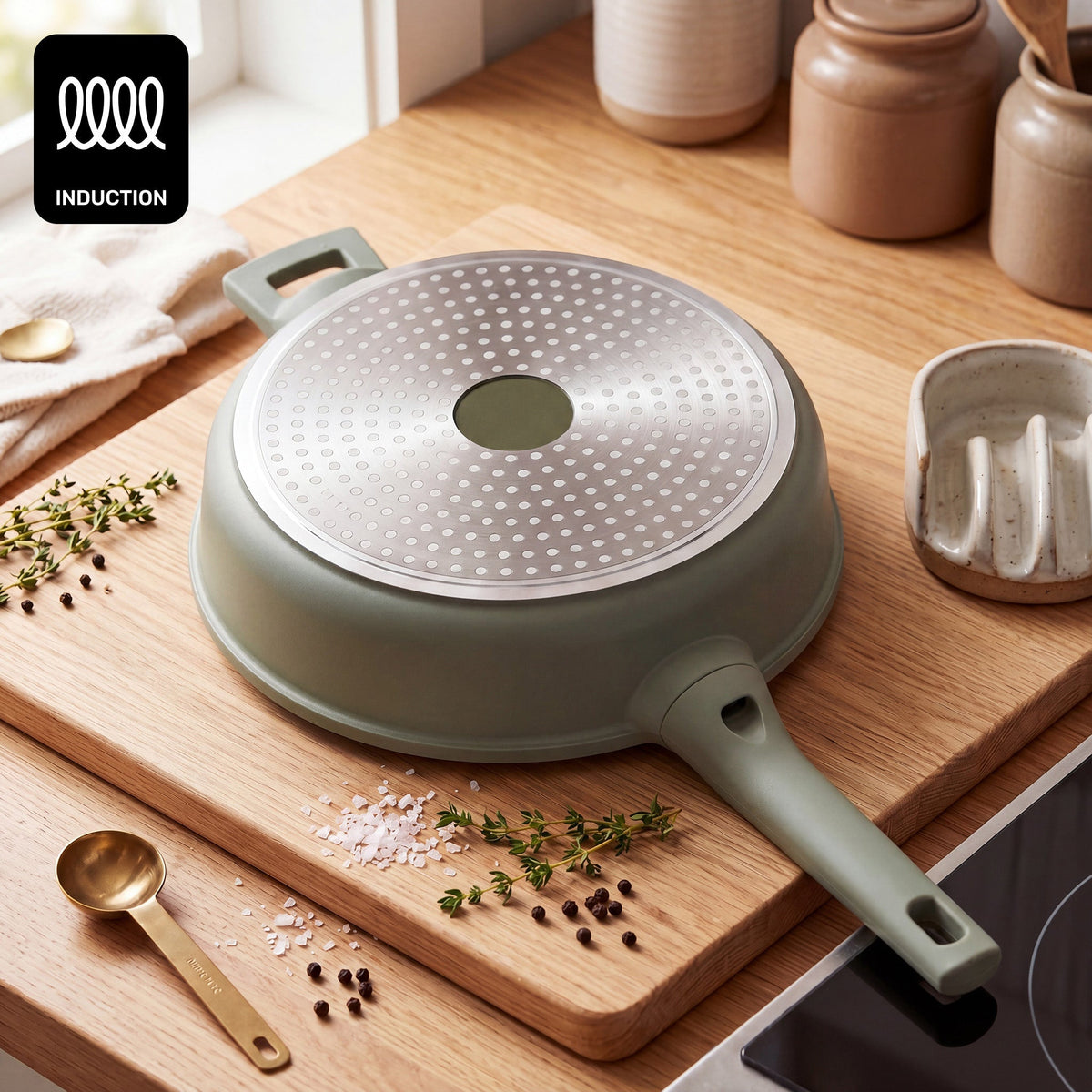 VerAroma Faitout en céramique moulé sous pression avec couvercle auto-arrosant, 28 cm, 3,9 L - Simple Boutique