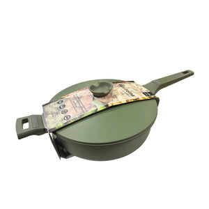 VerAroma Faitout en céramique moulé sous pression avec couvercle auto-arrosant, 28 cm, 3,9 L, Vert sauge - emballage - Simple Boutique