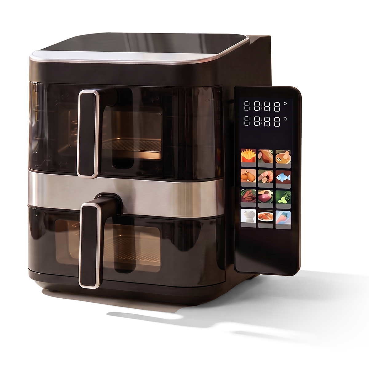 VerAroma Friteuse à air numérique à double panier, 12 L, 7 L + 5 L, avec écran tactile couleur intuitif haute résolution - Simple Boutique