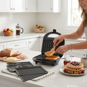 VerAroma Gaufrier, grill et appareil à croque-monsieur 3-en-1 avec plaques interchangeables - Simple Boutique