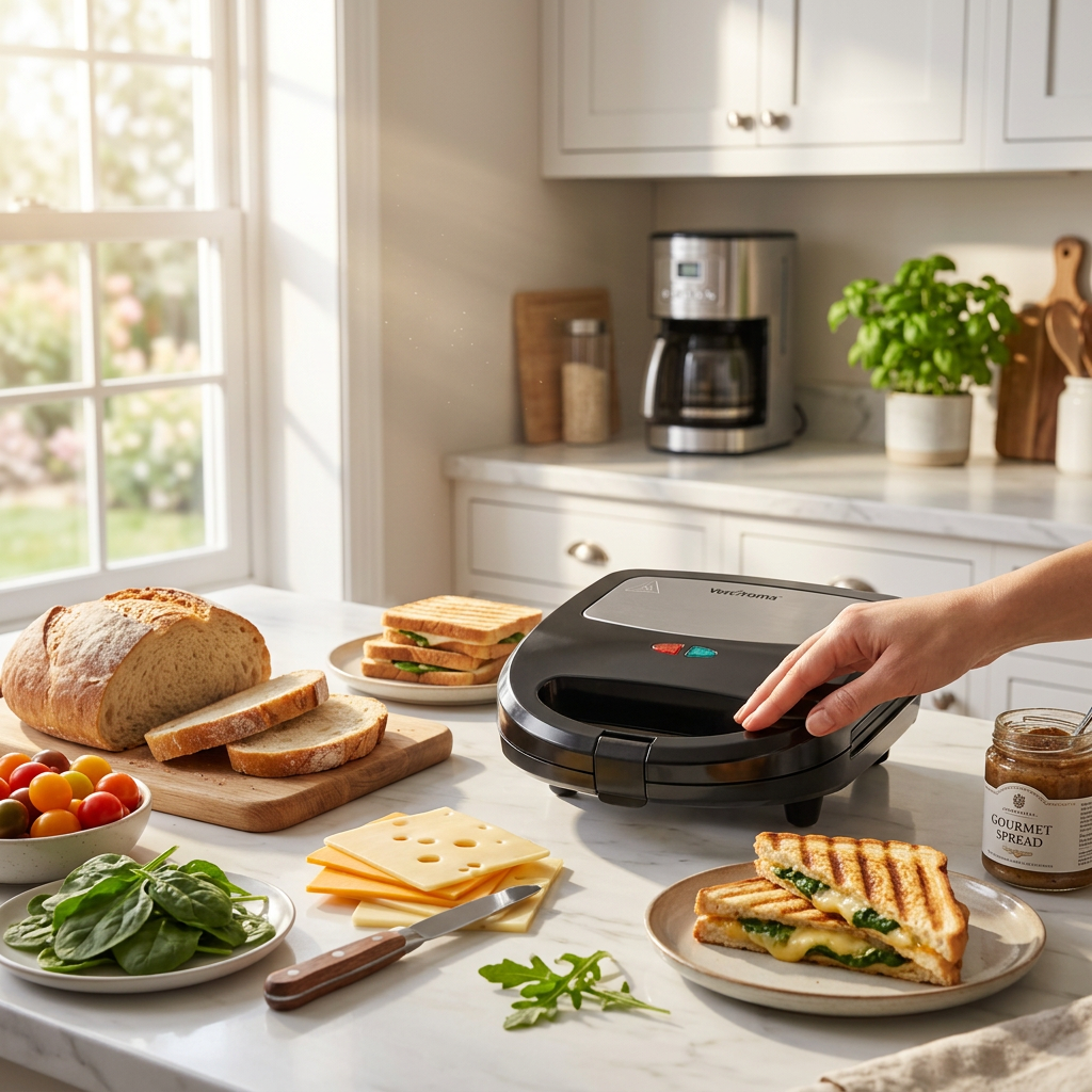 VerAroma Gaufrier, grill et appareil à croque-monsieur 3-en-1 avec plaques interchangeables - Simple Boutique