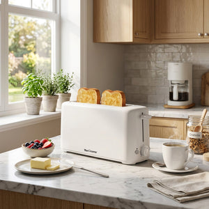 VerAroma Grille-pain compact et mince à fente longue, 2 tranches, blanc, 850 W - Simple Boutique