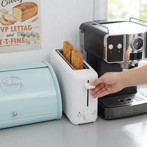 VerAroma Grille-pain compact et mince à fente longue, 2 tranches, blanc, 850 W - Simple Boutique
