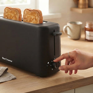 VerAroma Grille-pain compact et mince à fente longue, 2 tranches, noir, 850 W - Simple Boutique