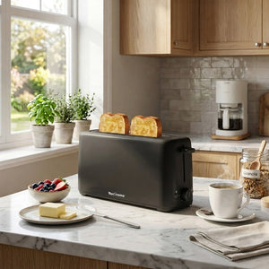 VerAroma Grille-pain compact et mince à fente longue, 2 tranches, noir, 850 W - Simple Boutique