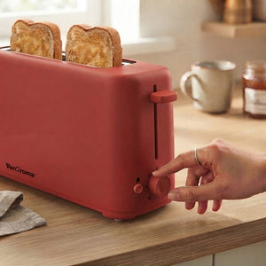 VerAroma Grille-pain compact et mince à fente longue, 2 tranches, rouge, 850 W - Simple Boutique