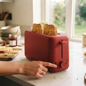 VerAroma Grille-pain compact et mince à fente longue, 2 tranches, rouge, 850 W - Simple Boutique