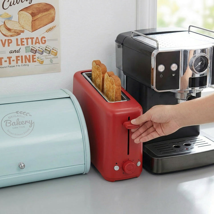 VerAroma Grille-pain compact et mince à fente longue, 2 tranches, rouge, 850 W - Simple Boutique