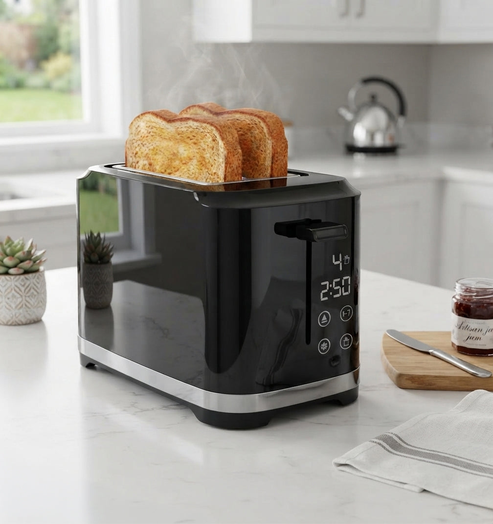 VerAroma Grille-pain intelligent à écran tactile numérique 2 tranches avec minuterie de compte à rebours - 800 W - Simple Boutique