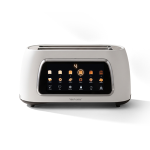 VerAroma Grille-pain intelligent motorisé à fente longue avec écran tactile numérique couleur et fonction mémoire, 4 tranches, blanc - Simple Boutique