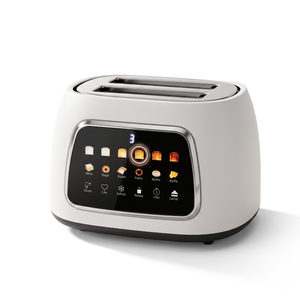 VerAroma Grille-pain intelligent motorisé à fentes larges avec écran tactile numérique couleur et fonction mémoire, 2 tranches, blanc - Simple Boutique