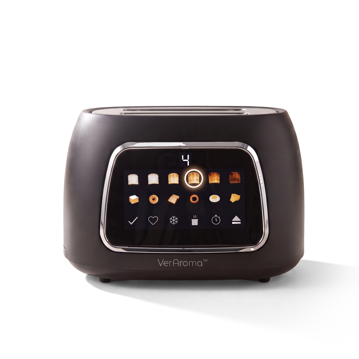 VerAroma Grille-pain intelligent motorisé à fentes larges avec écran tactile numérique couleur et fonction mémoire, 2 tranches, noir - Simple Boutique