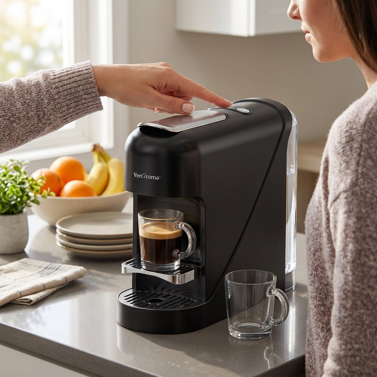 VerAroma Machine à expresso à capsules individuelle, réservoir de 900 ml, 19 bars - Simple Boutique