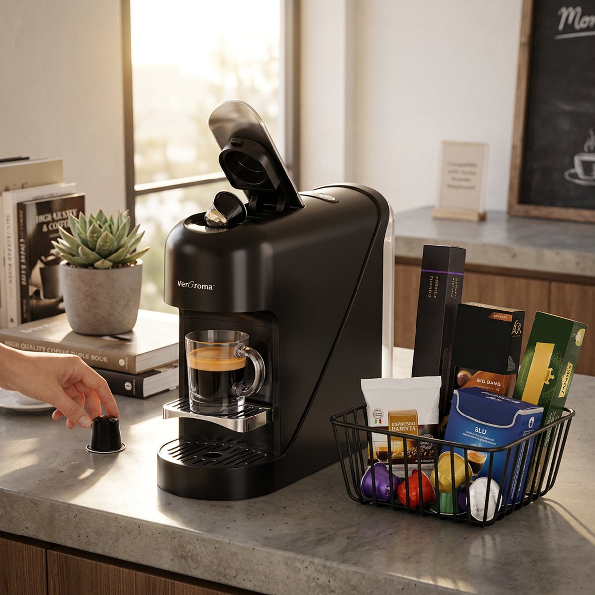 VerAroma Machine à expresso à capsules individuelle, réservoir de 900 ml, 19 bars - Simple Boutique