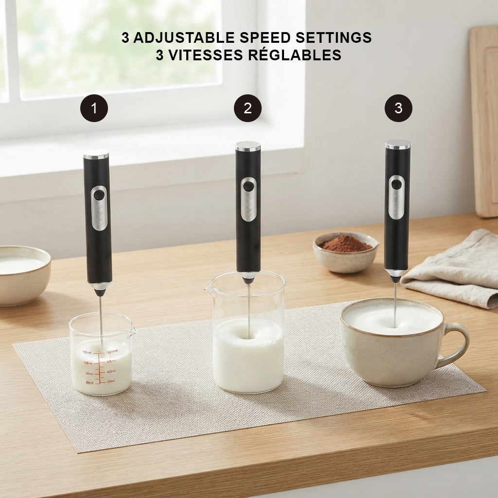 VerAroma Mousseur à lait multifonction rechargeable USB 3-en-1 - Simple Boutique