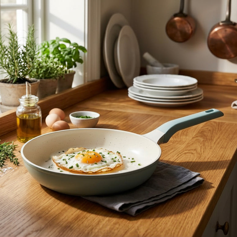 VerAroma Poêle à frire antiadhésive en aluminium moulé sous pression - 24 cm - Simple Boutique
