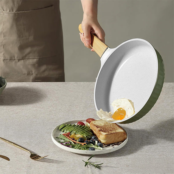VerAroma Poêle à frire évasée en céramique moulée sous pression, 28 cm - Simple Boutique