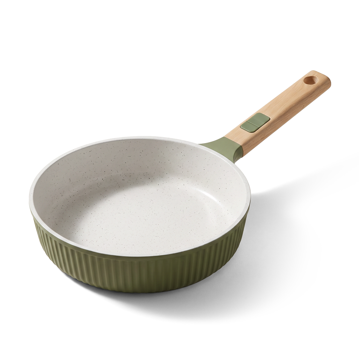 VerAroma Poêle ouverte en céramique cannelée en fonte, 24 cm - Simple Boutique