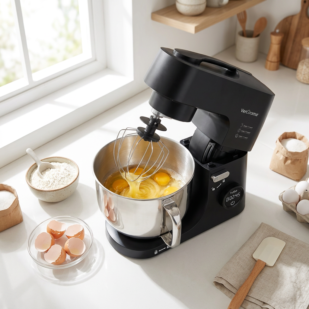 VerAroma Robot pâtissier multifonction avec écran tactile numérique, tête inclinable, 5L - Simple Boutique