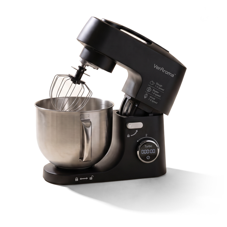 VerAroma Robot pâtissier multifonction avec écran tactile numérique, tête inclinable, 5L - Simple Boutique