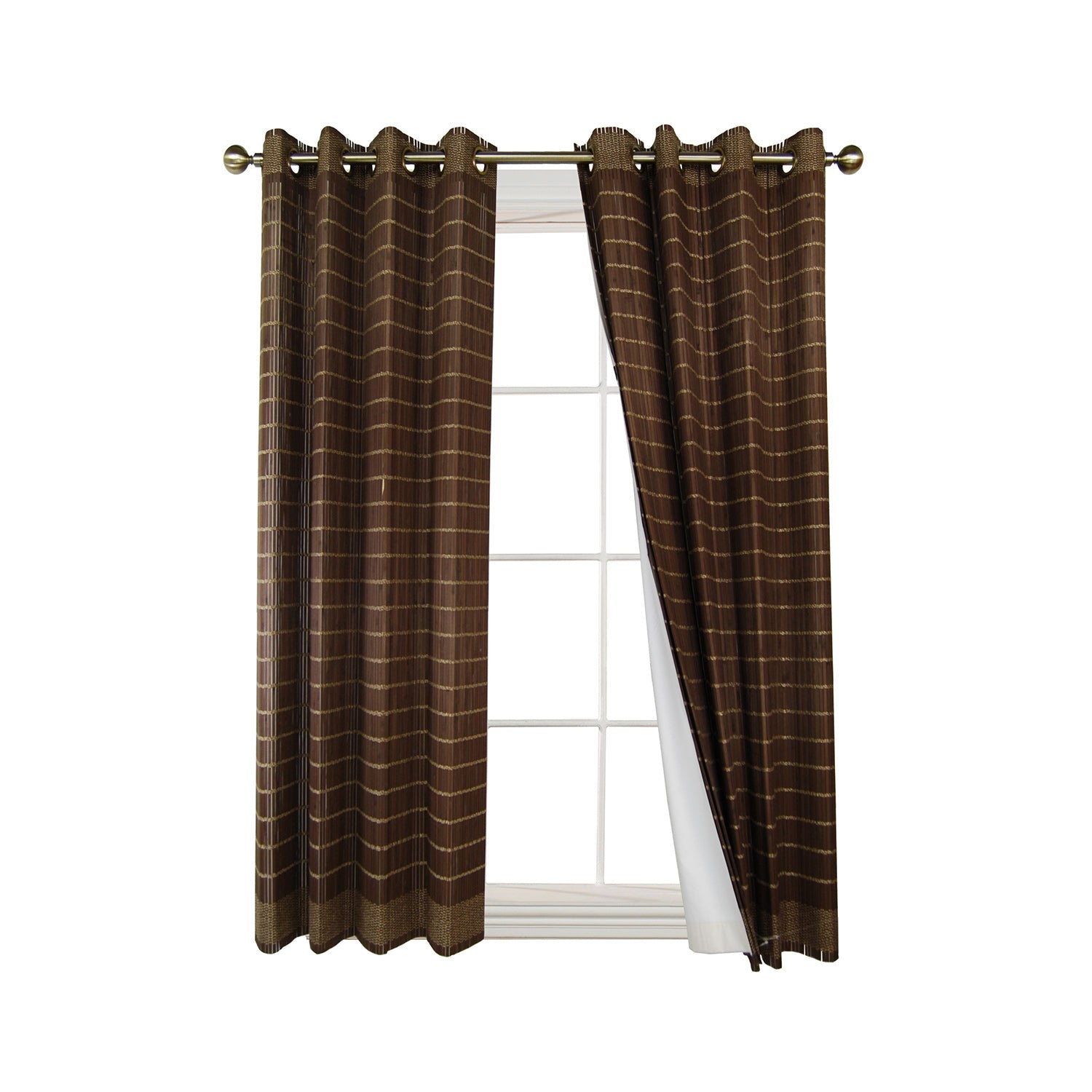Versaille - Doublure Thermique Isolante Pour Panneau de Rideau Bamboo Grommet Top, 47" x 79.5", Blanc Cassé - Simple Boutique