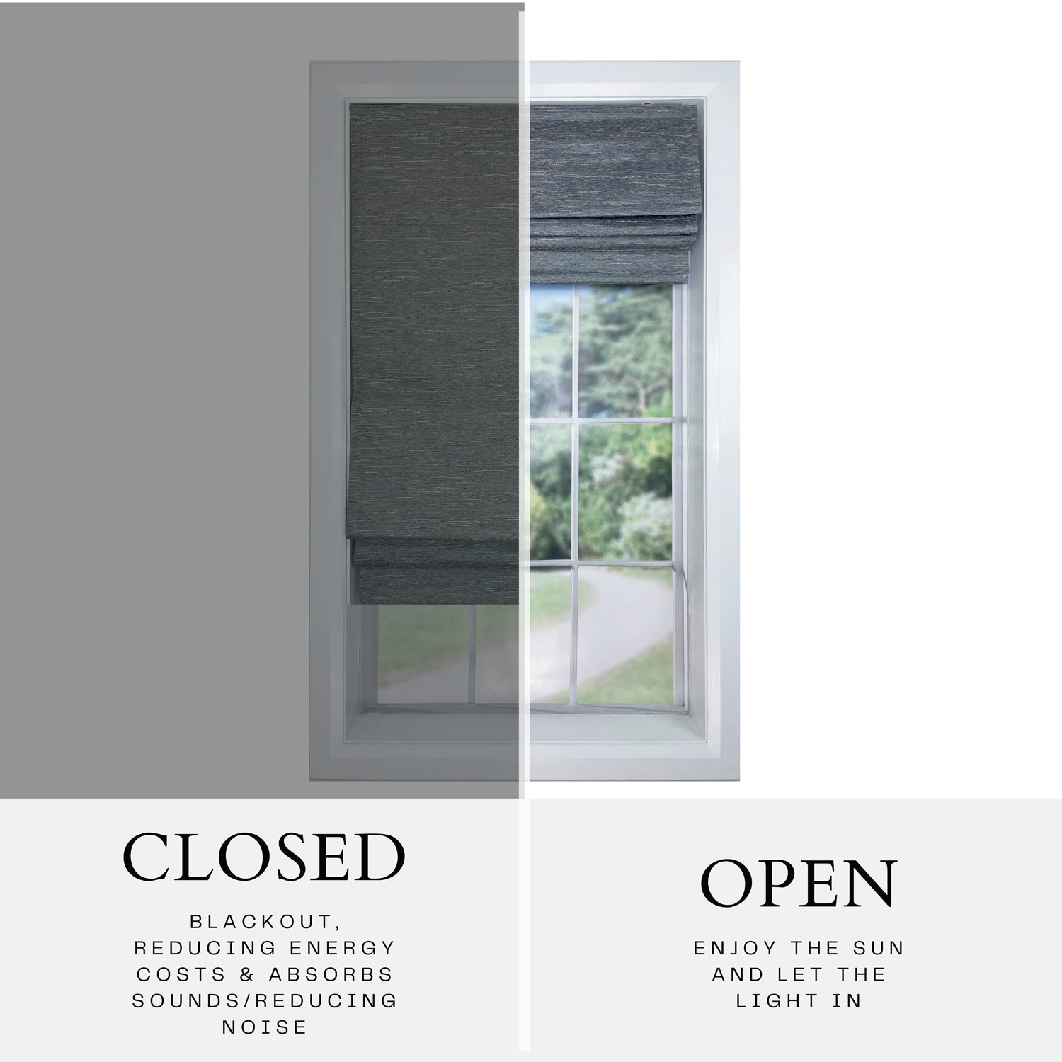 Versaille - Store Romain Sans Cordon, Collection Caesar, Tissu Assombrissant, Gris Foncé (Disponible en 7 Grandeurs) - Simple Boutique