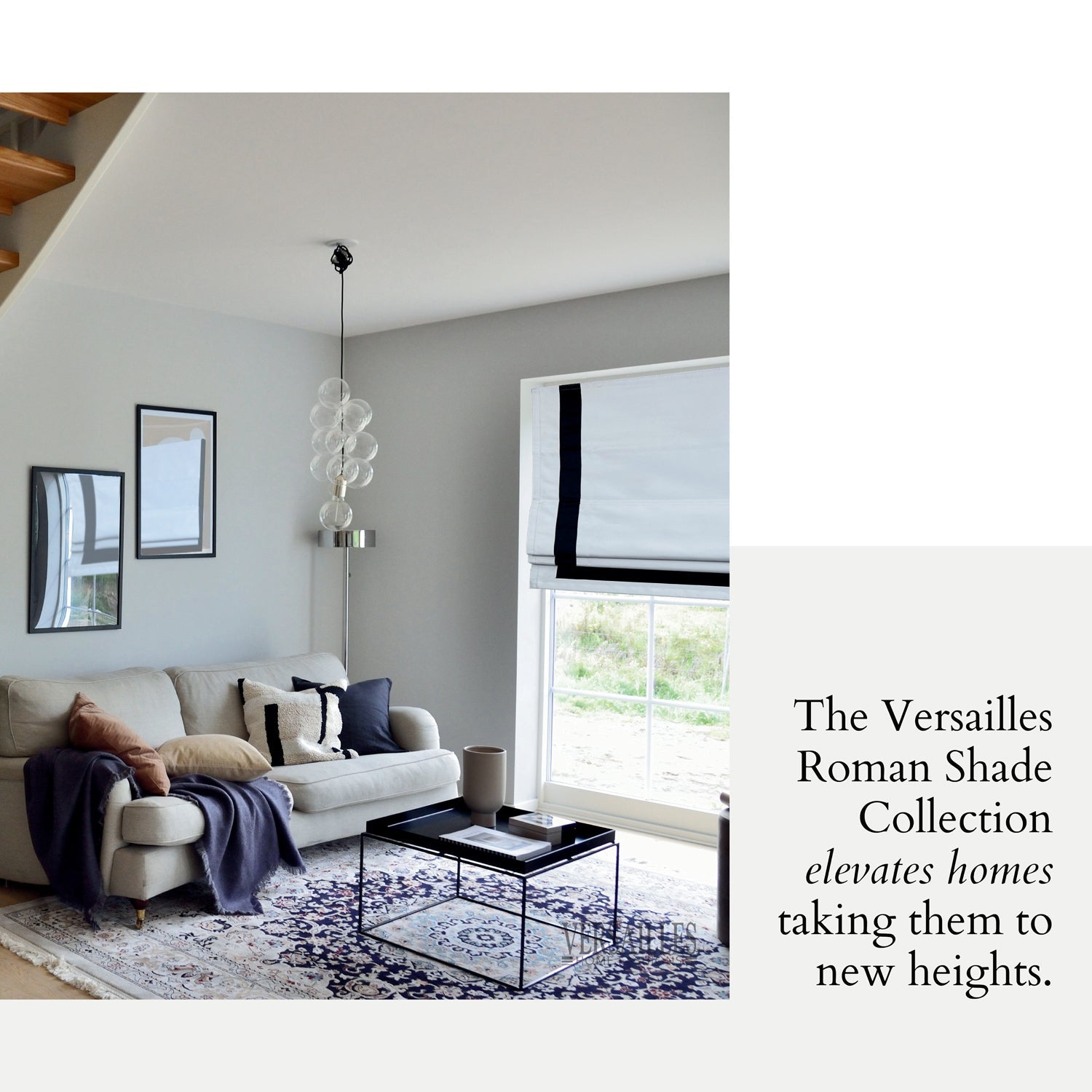 Versaille - Store Romain Sans Cordon, Collection Valentina, Tissu Assombrissant, Noir (Disponible en 7 Grandeurs) - Simple Boutique