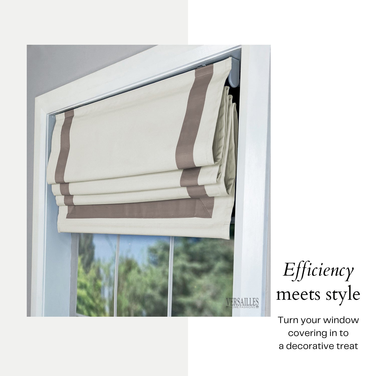 Versaille - Store Romain Sans Cordon, Collection Valentina, Tissu Assombrissant, Taupe (Disponible en 7 Grandeurs) - Simple Boutique