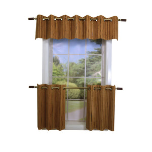 Versailles - 2 Panneaux de Rideau en Bambou Grommet Top, Oeillets en Laiton, 48" x 24", Brun Miel - Simple Boutique