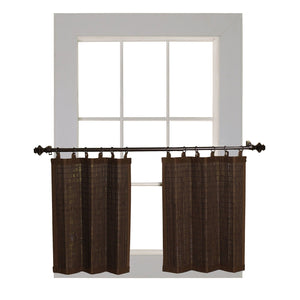 Versailles - 2 Panneaux de Rideau en Bambou Ring Top, Oeillets en Laiton, 48" x 24", Espresso - Simple Boutique