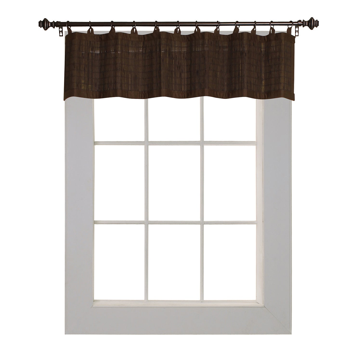 Versailles - Cantonnière en Bambou Ring Top, Oeillets en Laiton, 48" x 12", Espresso - Simple Boutique