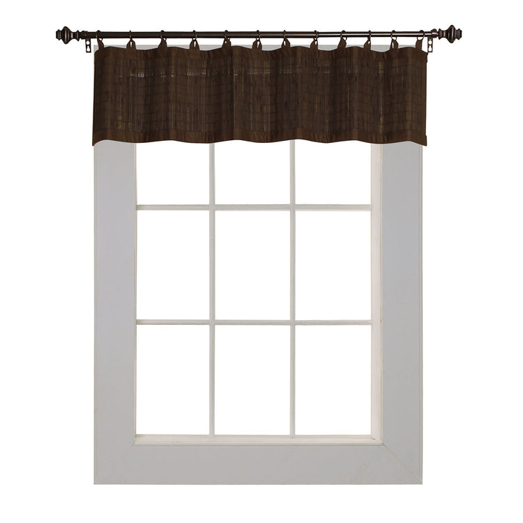 Versailles - Cantonnière en Bambou Ring Top, Oeillets en Laiton, 48" x 12", Espresso - Simple Boutique