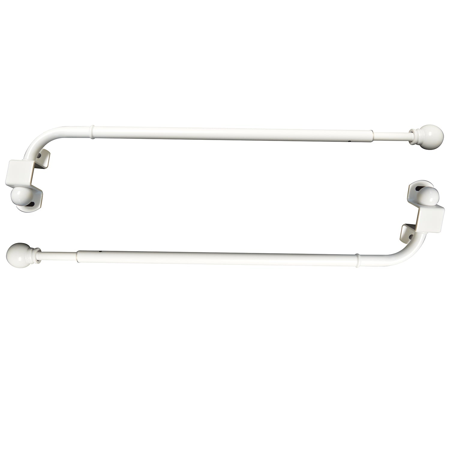 Versailles - Ensemble de 2 Bras Pivotants pour Rideau, Longueur Ajustable, Blanc (Disponible en 2 Grandeur) - Simple Boutique
