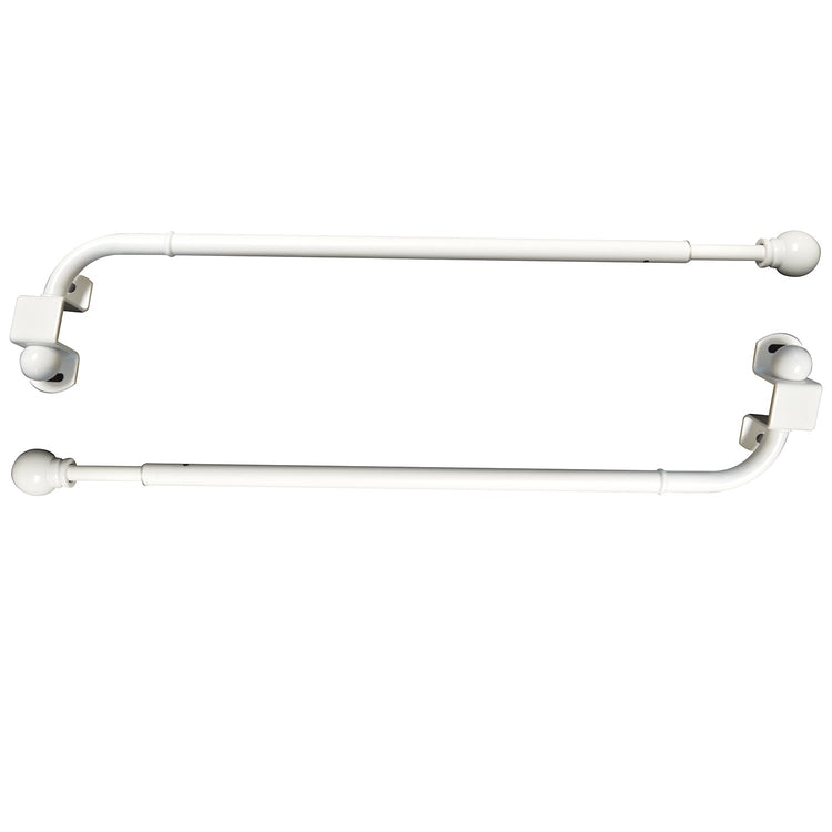 Versailles - Ensemble de 2 Bras Pivotants pour Rideau, Longueur Ajustable, Blanc (Disponible en 2 Grandeur) - Simple Boutique