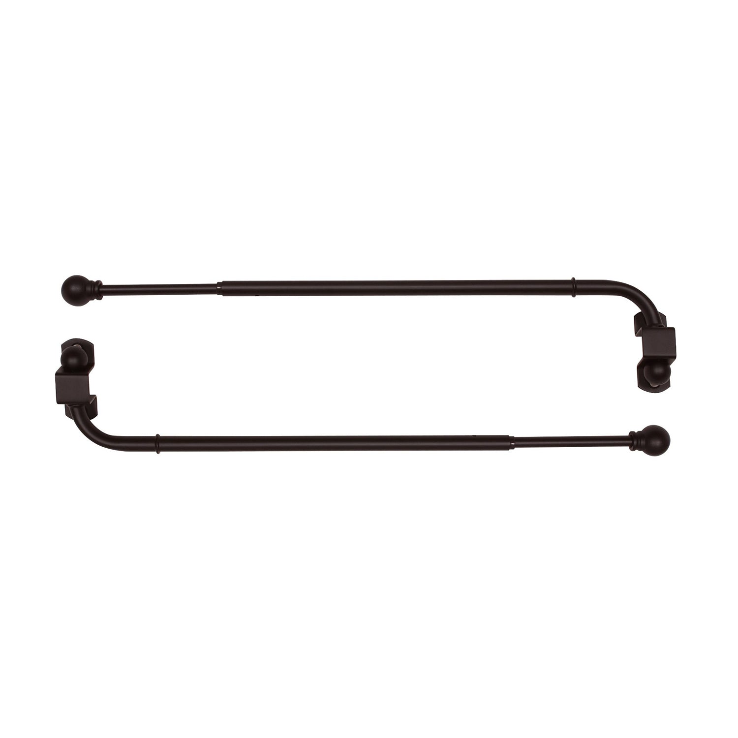 Versailles - Ensemble de 2 Bras Pivotants pour Rideau, Longueur Ajustable, Couleur Café (Disponible en 2 Grandeur) - Simple Boutique