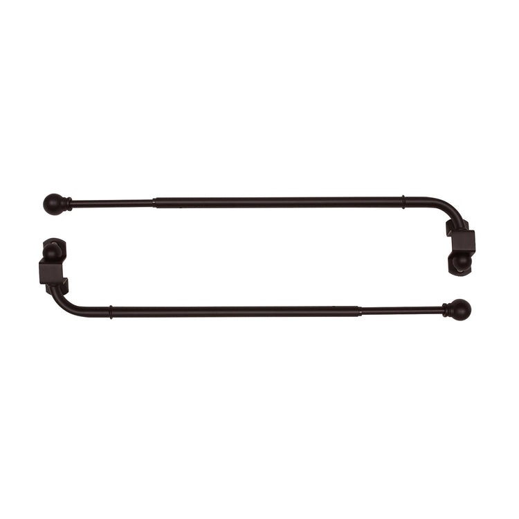 Versailles - Ensemble de 2 Bras Pivotants pour Rideau, Longueur Ajustable, Couleur Café (Disponible en 2 Grandeur) - Simple Boutique