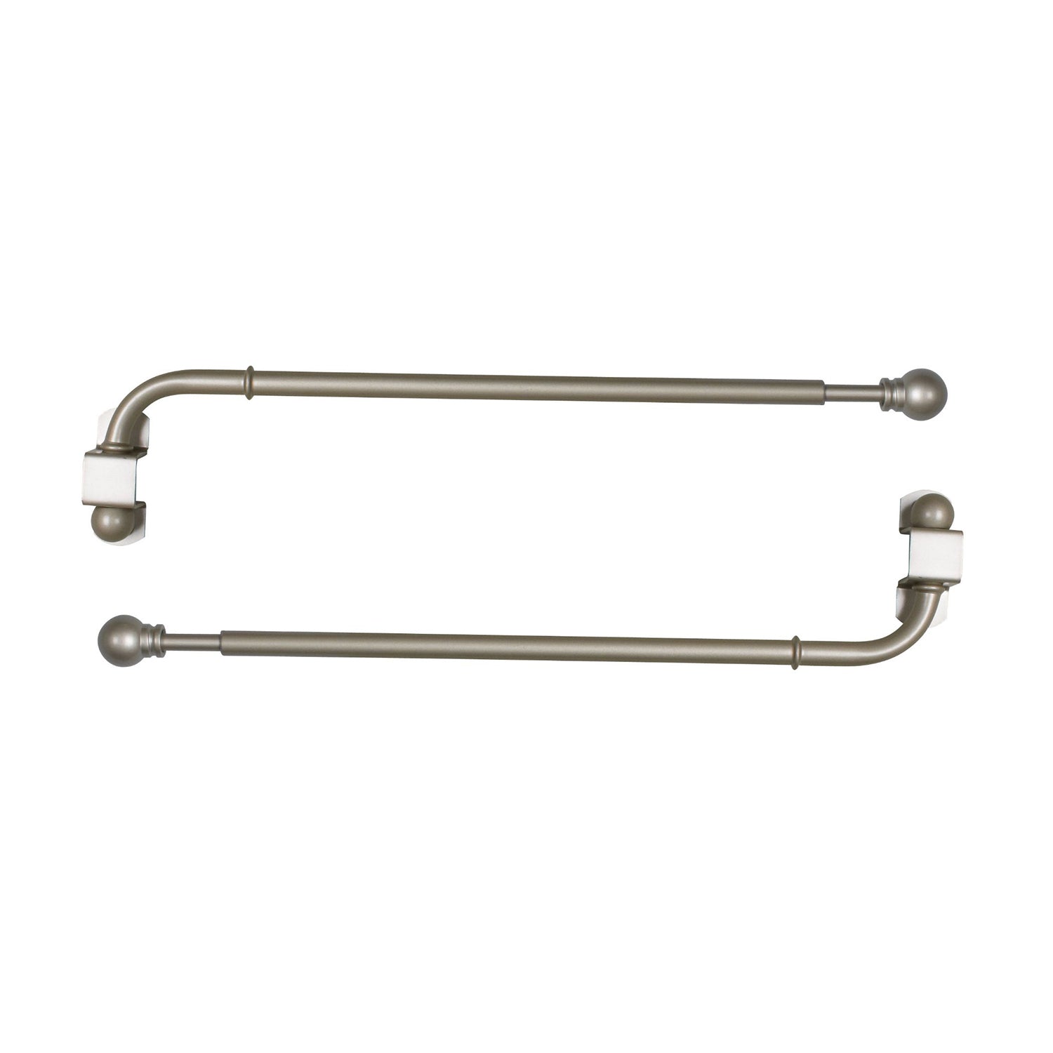 Versailles - Ensemble de 2 Bras Pivotants pour Rideau, Longueur Ajustable, Étain (Disponible en 2 Grandeur) - Simple Boutique